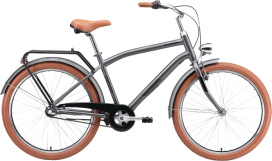 Велосипед Stark Comfort Man 3speed (2024) темно-серый матовый металлик/черный/коричневый