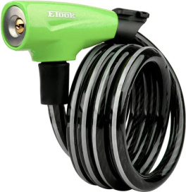 Замок трос ETOOK ET455R 1500x12mm 900g Green велосипедные замки