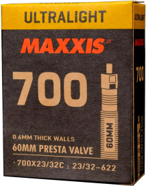 Велокамера Maxxis Ultralight 700х23/32C 0.6mm FV 60мм