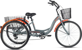 Велосипед трехколесный SITIS CARGO рикша 26 alloy (2025) Grey-Orange