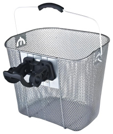 Корзина на руль GW-31017-26 с ручкой,35х25х26.5см серебро
